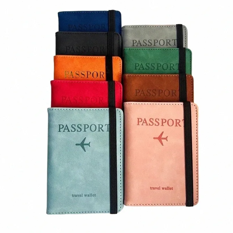 Vrouwen mannen rfid vintage busin paspoort covers houder multi-functi id bankkaart pu lederen portemonnee reisaanval t9lz#