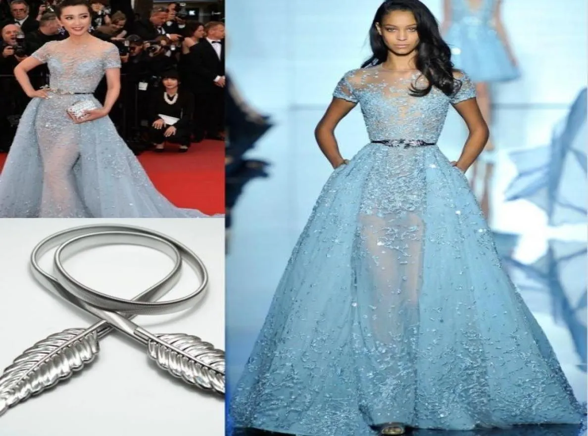 Zuhair Murad Red Carpet Dresses Overkirts Lace Aptique Beads Lace Poet Poet Phort Prom Celebrity7128215