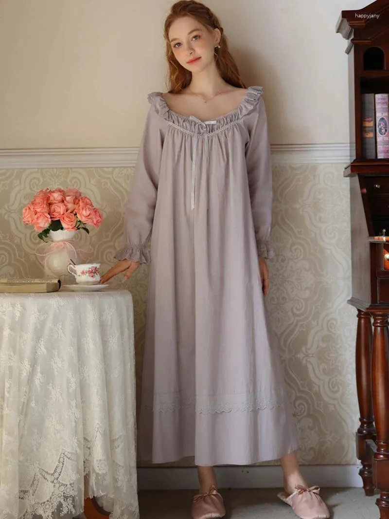 Abbigliamento da donna femmina femmina francese pajamas cotone in cotone arruffata fata da notte sexy vestiti per la casa principessa vittoriana per donne