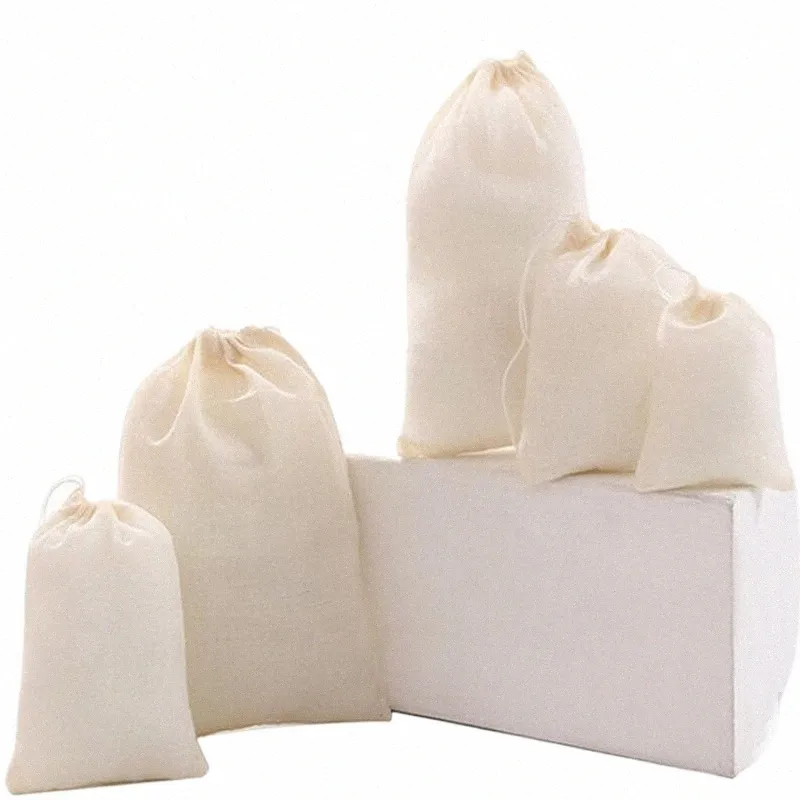 50pcs/lote saco de gaze de gaze de castão natural/lote para sacos de armazenamento de embalagens de chá seco Sacos de armazenamento de armazenamento logotipo personalizado x8id#