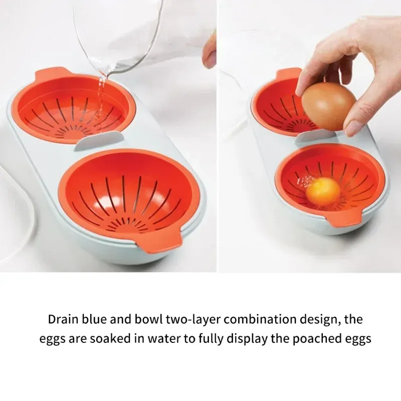 Novos criativos de caçador de ovos criativos de grau de grau de copo dupla xícara para caldeira a vapor para forno de microondas conjunto de cozinha ferramentas de cozinha