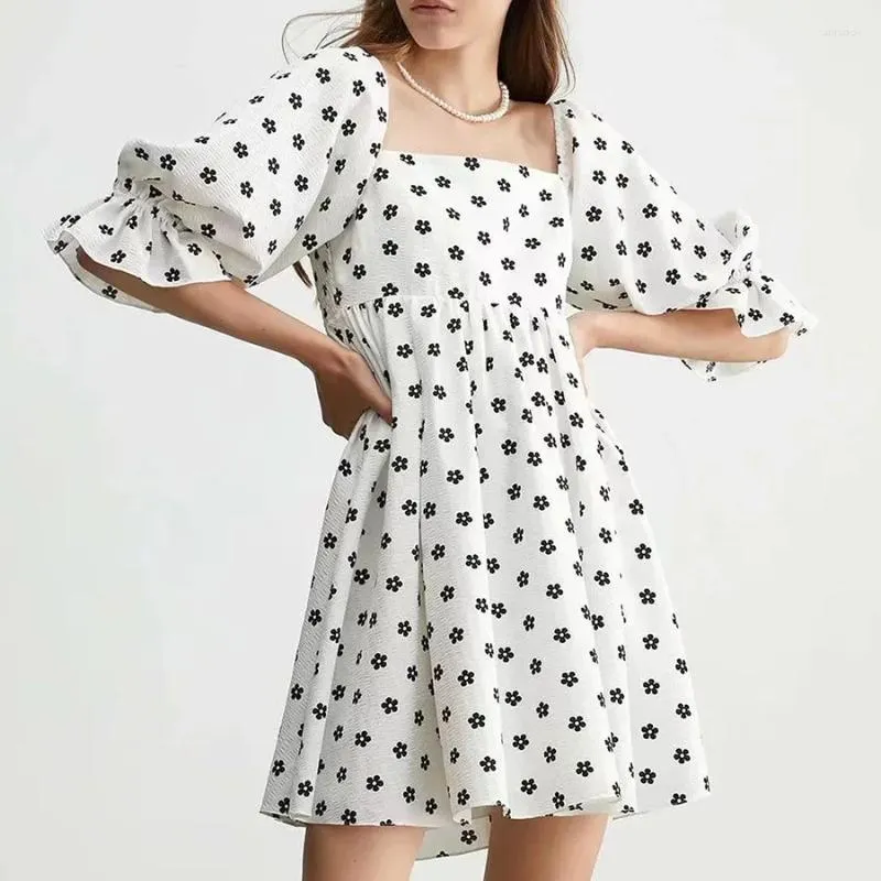 Robes de fête Gypsylady Polka Dot de l'épaule Mini Mariffon Elegant Sumy Summer Femmes Puff Dames Dames Robe 2024