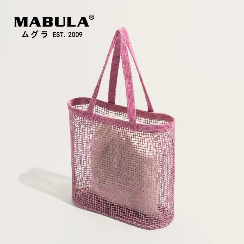 Shopping Bags MABULA Fashion Canvas Women Tote Shopper Purse Large Resuable Grocery Bag Eco Friendly Summer Beach Handbags With Coin Pouch