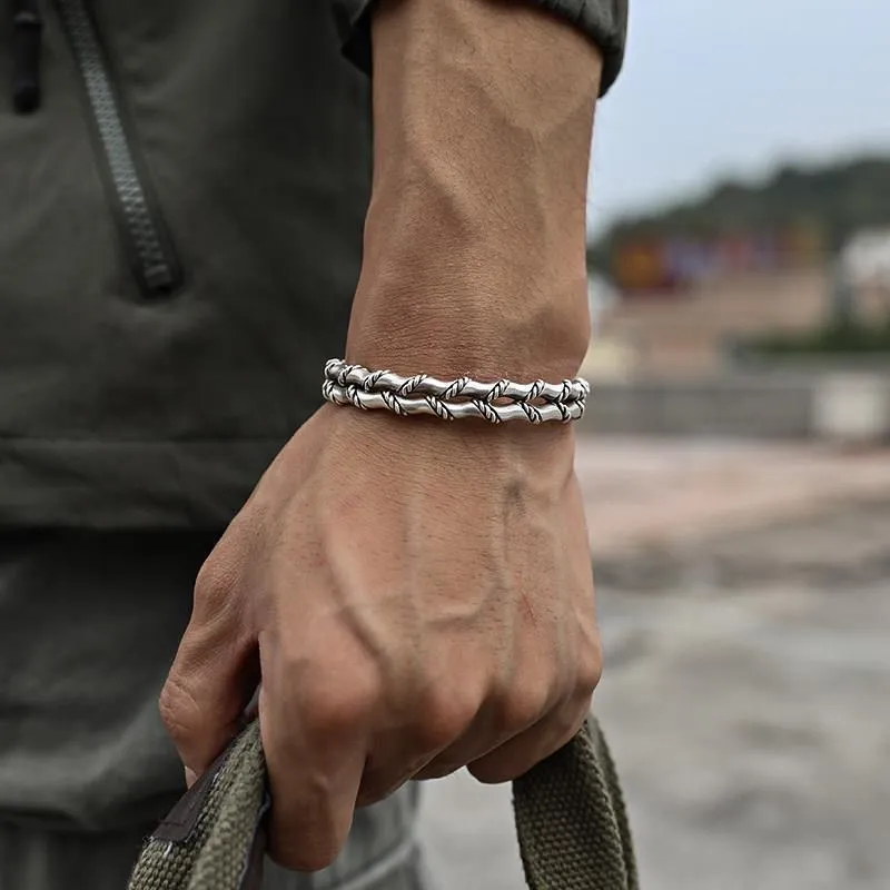 Bracelet à la mode articulé articulé articulatif articulé à double couche bracelet bracelet rétro bracelet matériau matériau alliage électroplé avec
