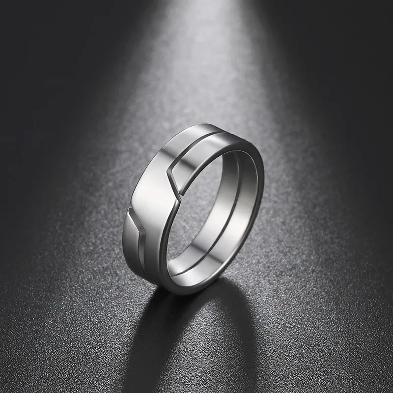 Neues Paar Ring für Männer Frauen Mode einfache Edelstahl -Freizeitfinger -Ringe Schmuck Engagement Jubiläum Geschenkpaar Ring Ring