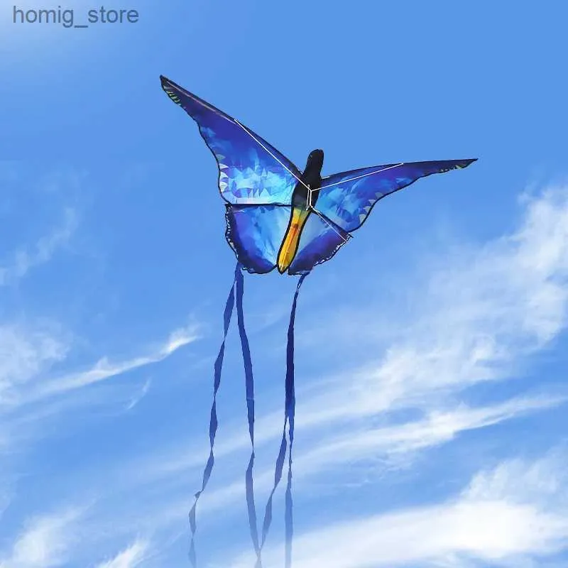 Yongjian Crystal Butterfly Kite Beautiful Blue Kite Outdoor Fun Kite Flying Toys for Children Outdoor Sports Toys Y240416