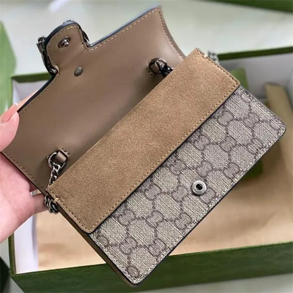 Högkvalitativ designerväska Snake axelväska handväskor kedja remmen handväska koppling väska mini crossbody mode plånbok lyx minikvinna läder