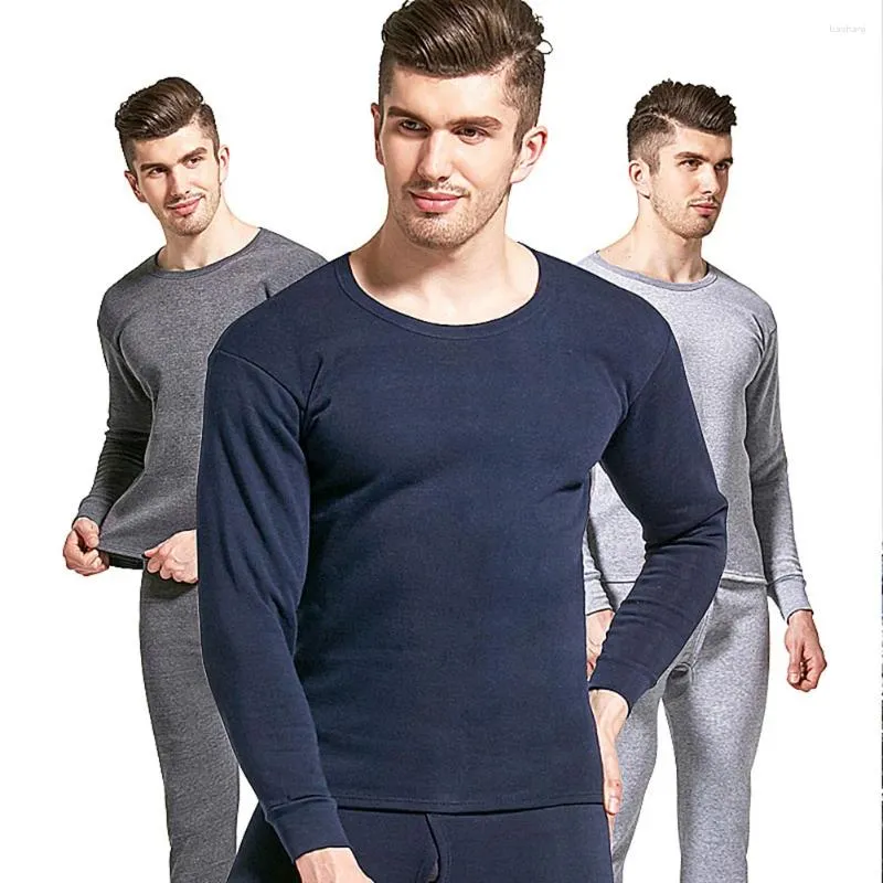 Sous-vêtements thermiques pour hommes hommes hivernaux longs johns inférieurs supérieurs vêtements de nuit chauds vêtements épais couleur couleur