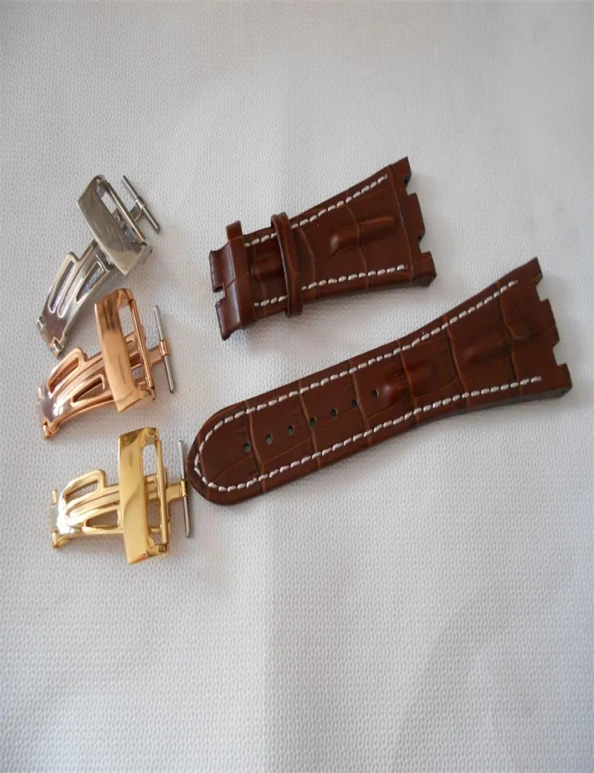 Band de montre de haute qualité avec boucle brun en cuir marron bracelet de montre de mode de mode pour l'homme 28 mm2771606