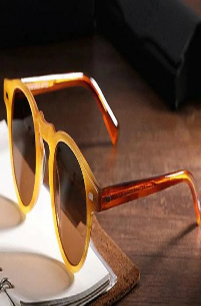 2020 Gregory Peck Brand Designer 45 mm 47 mm hommes Femmes Lunettes de soleil Oliver Vintage Vintage Polarise Sunglasses Peoples OV5186 Retro Sun Glass1254916