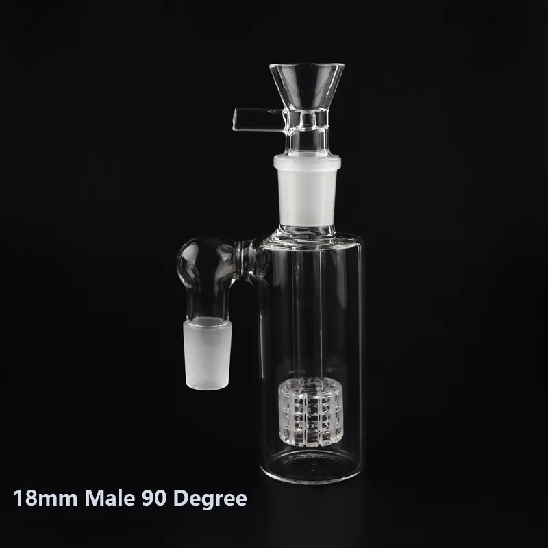 Glass Ash Catcher med gratis glasskålar 14mm 18mm Glass Bong Water Catchers Thick Pyrex Clear Bubbler Ashcatcher 45 90 grad