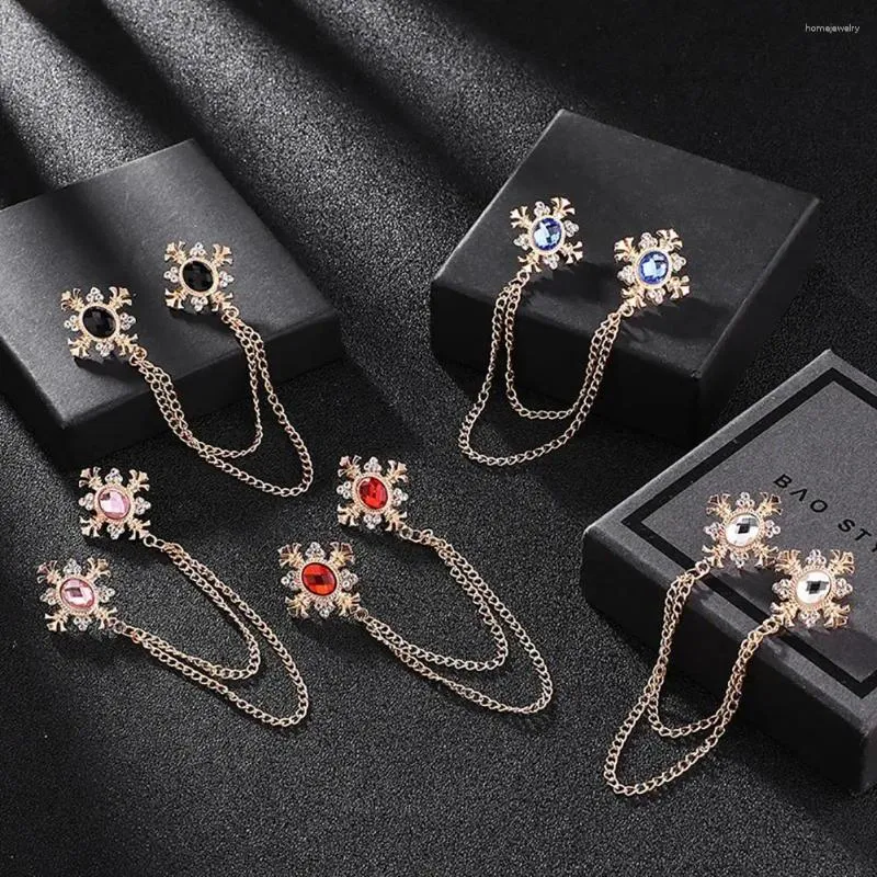 Brooches Attractive Easy Match Collar Brooch Women Men Rhinestone Decor Chain Tassel Clothing For Party