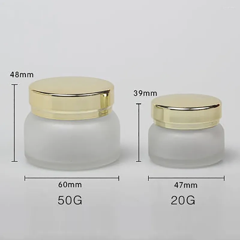 Opslagflessen JGX28 50G Frosted en Clear Bottle Packaging Cosmetische Oil Cream Container 1.7 oz gezichtsglaspot