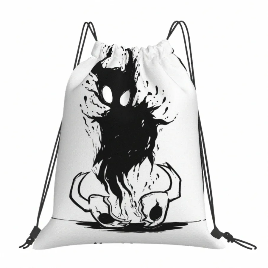 Hollow Void Hollow Knight DrawString Påsar Ryggsäckar Pouch Bag For School Shoulder Bag Ryggsäck Förvaringsväska H3W4#