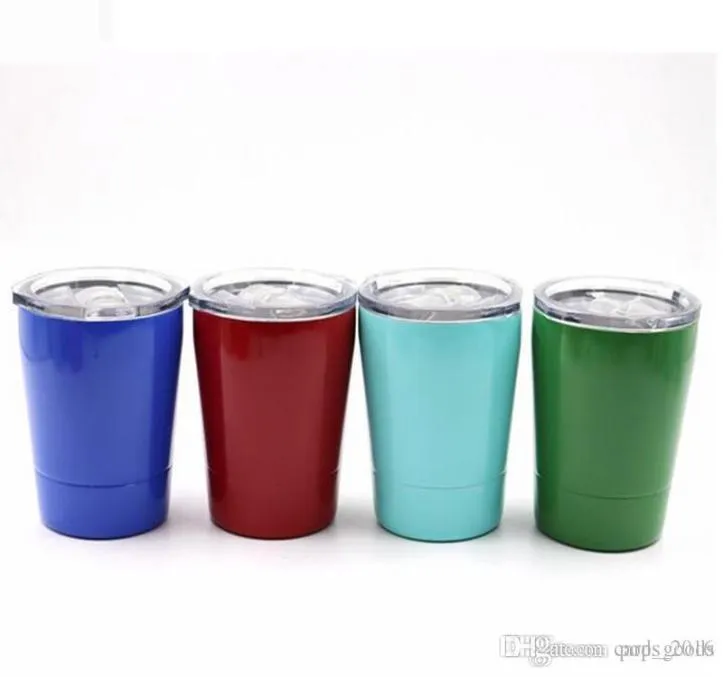 8 COLORS 9oz tumbler wine glasses Vacuum Insulated mug Stainless Steel Lowball with lid with straw 9oz kid mug cup7877994