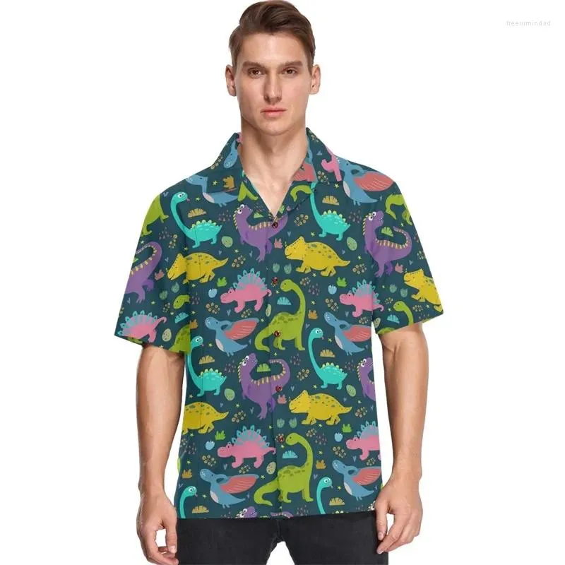 Camisas casuais masculinas masculam a praia da praia 3d impressão colorida graffiti zebra padrão de camisa havaiana de manga curta aloha