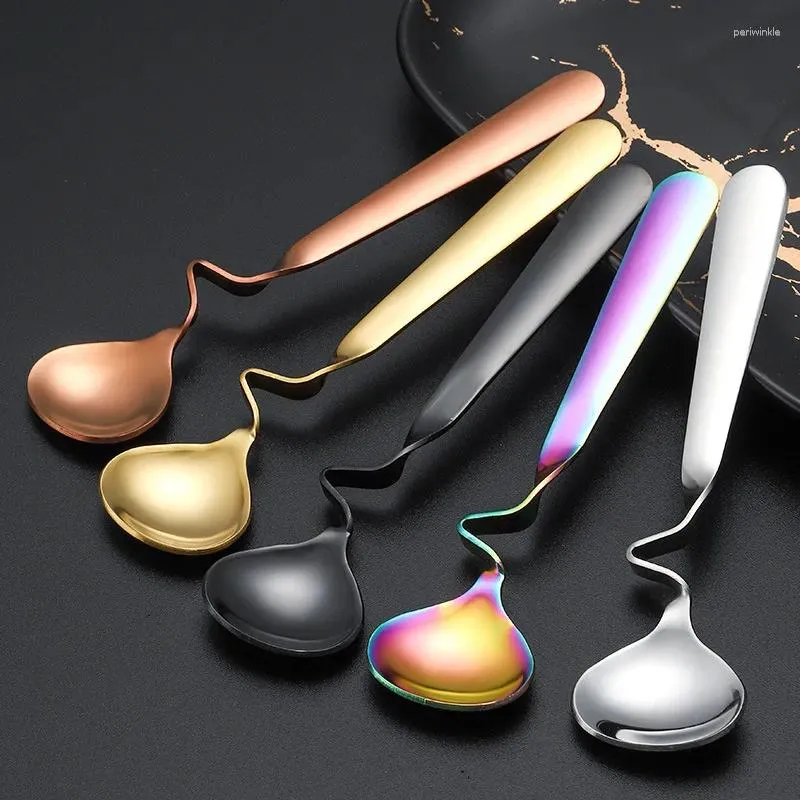 Spoons 20pcs Hanging Cup Coffee Spoon Stainless Steel Scoop Sugar Dessert Stirring Teaspoon Snack Juice Tools