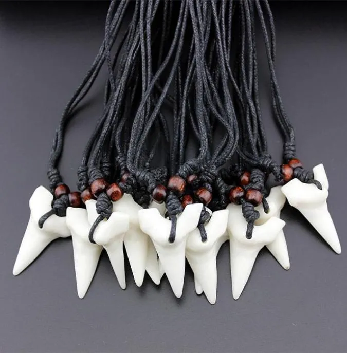 Mode groothandel gemengd 12 stks imitatie yak bot tand ketting witte tanden amulet hanger voor mannen damesjuwelen mn5771892489