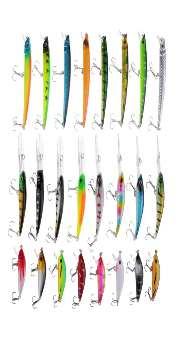 24pcs minnow balıkçılık yemleri krankbaits set balıkçılık sert yemler mayo çemberleri tekne alabalık bas tünemek için en iyi su lures5757239