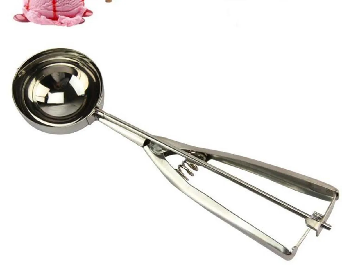 100pcs Premium Stainless Steel Ice Cream Baller Ice Cream Scoop Scoops Fruit Melon Spoon Digging Cookie Dough Scooper6444649