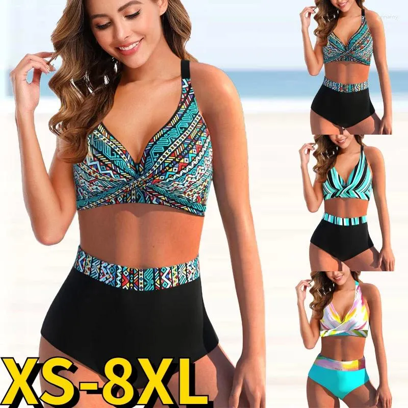 Women's Swimwear 2024 Design Printing Swimsuit Two Piece Set Bikini Summer Fashion Comfort Beachwear High Waist