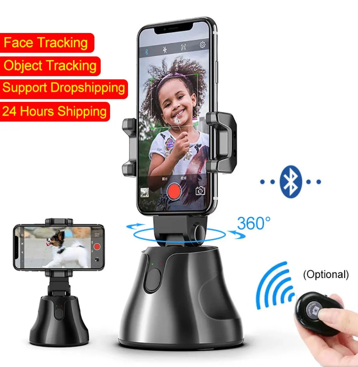 Tripod Heads Mobile Phone Smart PTZ Gimbal Stabilizer Selfie Stick Live Video Followup Face Tracking Recognition Realtime Shooti9000146