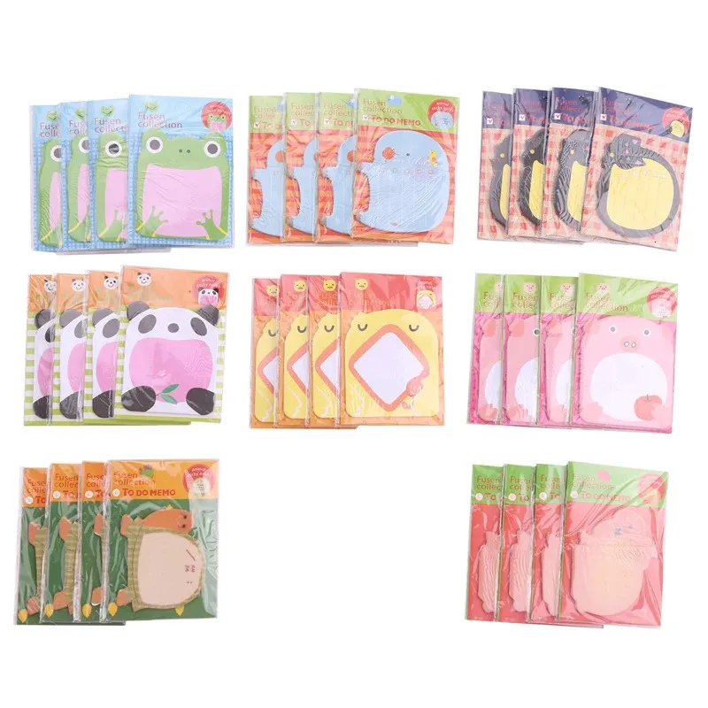 Söta klibbiga anteckningar 640 ark 32 stycken Mini Animal Sticky Notes Set Funny Self Adhesive Memo Pad Colorful 240410