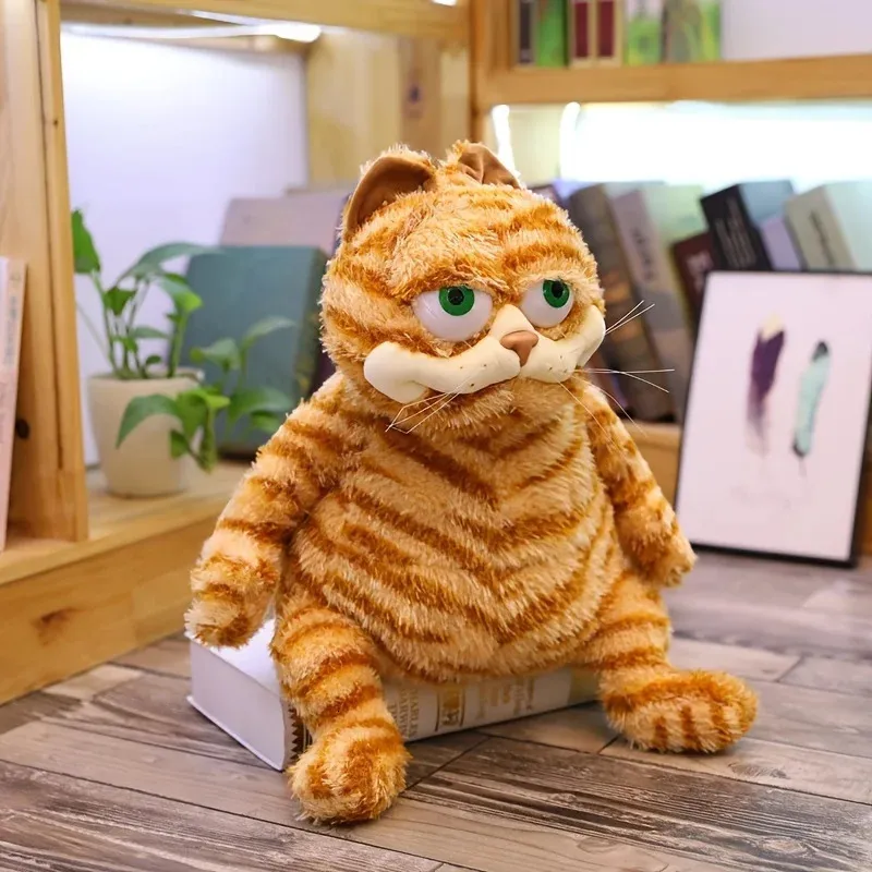 Fat Orange Plush Cat Stuffed Animals Toy Lifelike Yellow Tabby