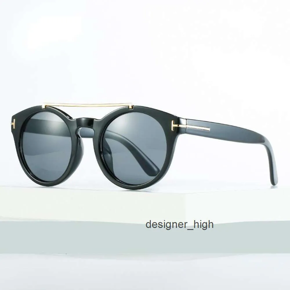 TF List Toms Fords Okulary przeciwsłoneczne dla mężczyzn Designer Luksusowy Nowy moda klasyczna spersonalizowana okrągła metalowa podwójna belka w kształcie litery T