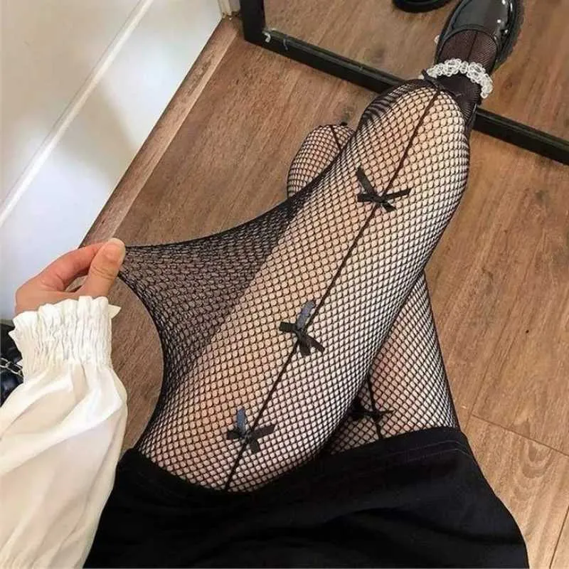 Chaussettes sexy lolita nœud de nœud de poisson basses femmes femme épicée fille noire blanche sexy mince tile collants en dentelle cantyhose gothique creux collants 240416