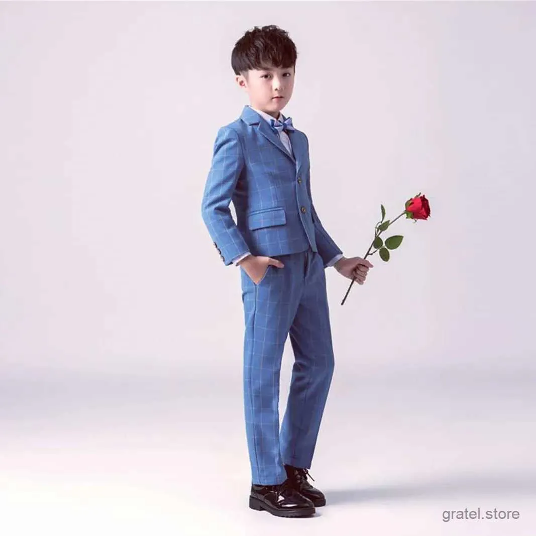 Anzüge Flower Boys Japan Kinder formelle Jacke+Weste Hosen Bowtie 4pcs Hochzeitsanzug Gentleman Geburtstagskleid Kinder Party Kostüm
