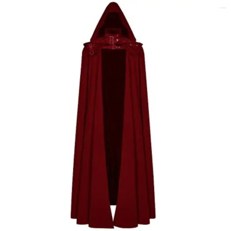 Trench dos casacos masculinos manto medieval casaco com capuz Men vintage gótico Cape Long Halloween Ghost Devil Cosplay Fantas