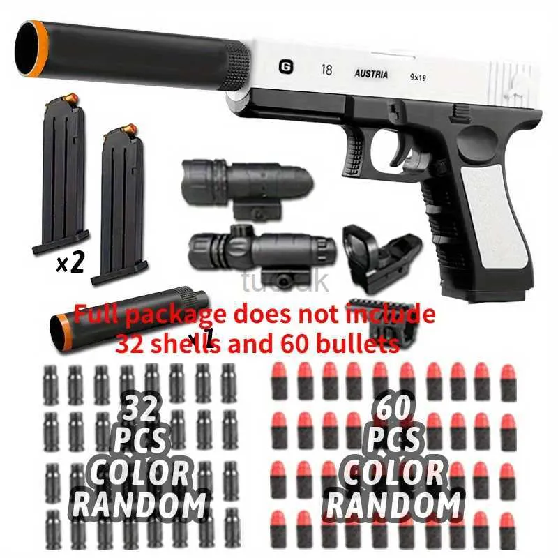 Soft Bullet Gun Toy Realistic Desert Eagle Shell Ejection Pistol For