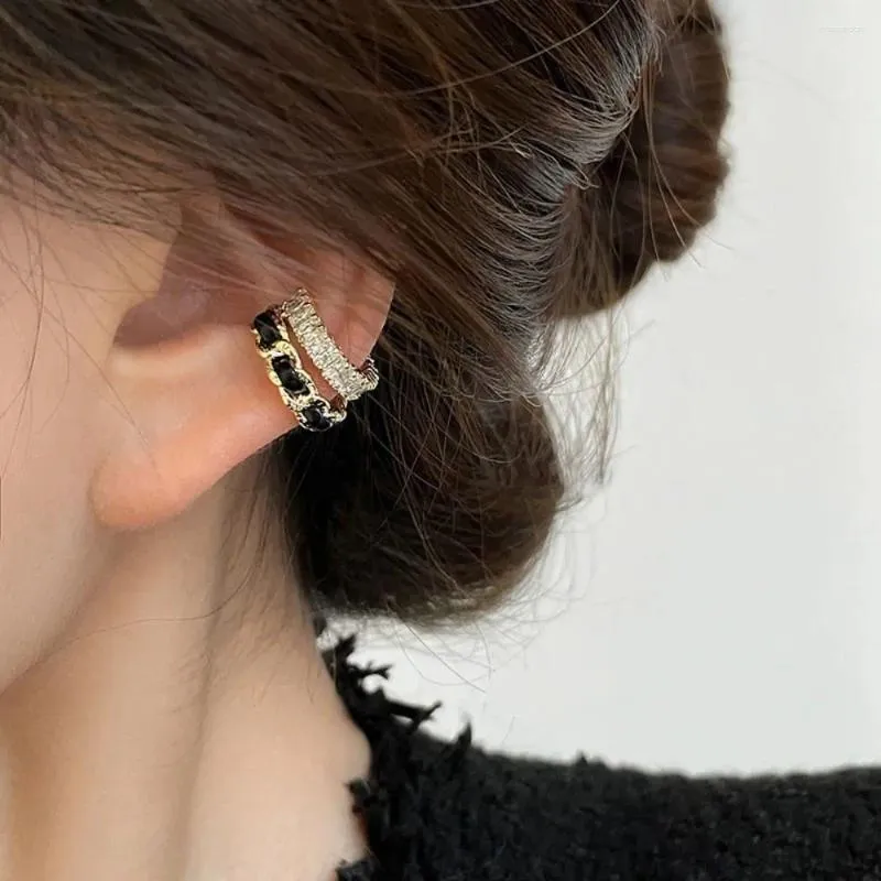 Backs Earrings Rhinestone Embellished Flash Drill Ear Bone Clamp Simple Aesthetics Cuff Clip Elegant No Hole Fashion Cuffs Women