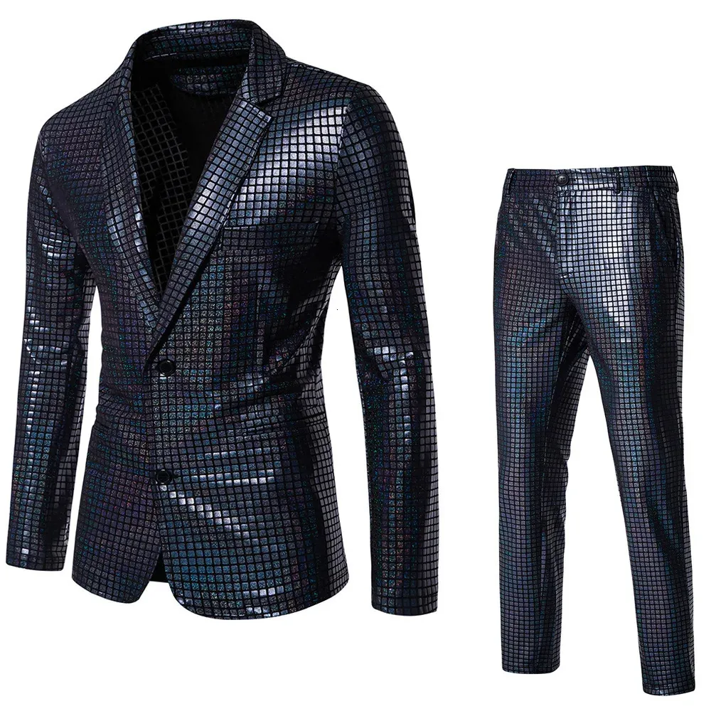 Veste Blazer à Paillettes Pour Homme - Style Disco, Brillant Multicolore - Pour Fête, Costume Scène, Déguisement