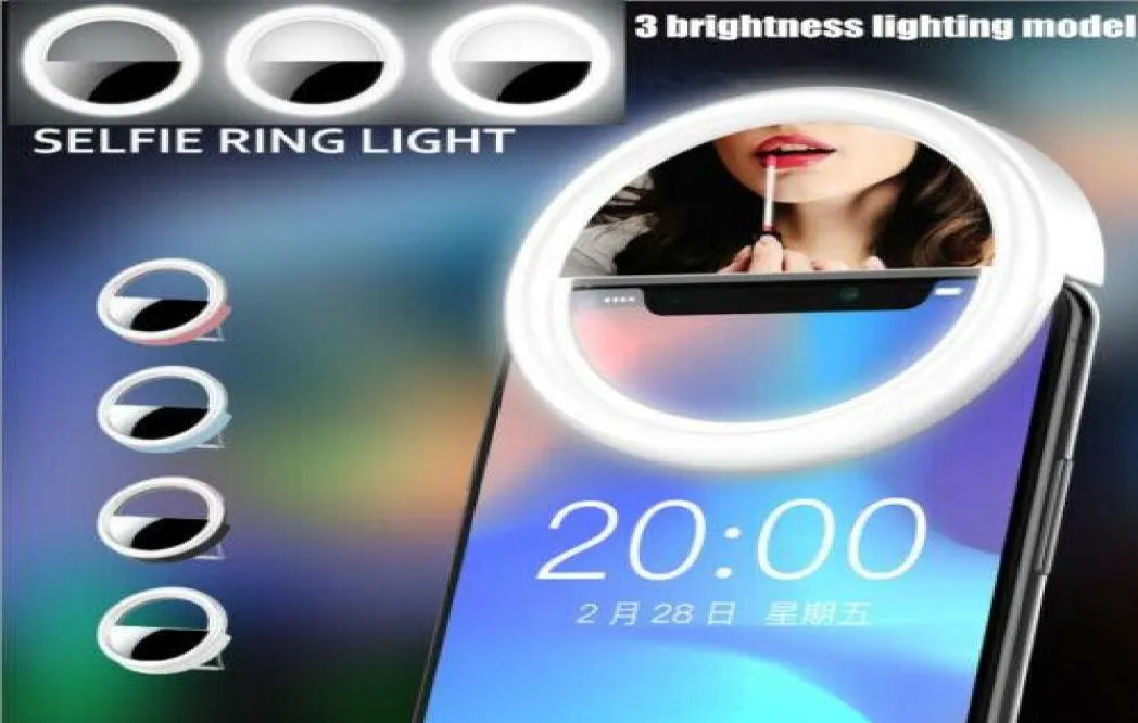 Продать зеркало селфи -кольцо светодиодное светодиодная флэш -заливная камера заполнения зажима для телефона Enhance8388136