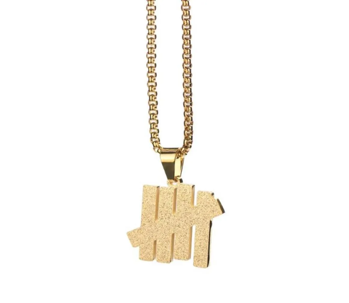 Anhänger Halsketten Gold USA ungeschlagen fünf Bar Halskette Minimalismus Edelstahlstangen Kette HipHop Schmuck American3599949