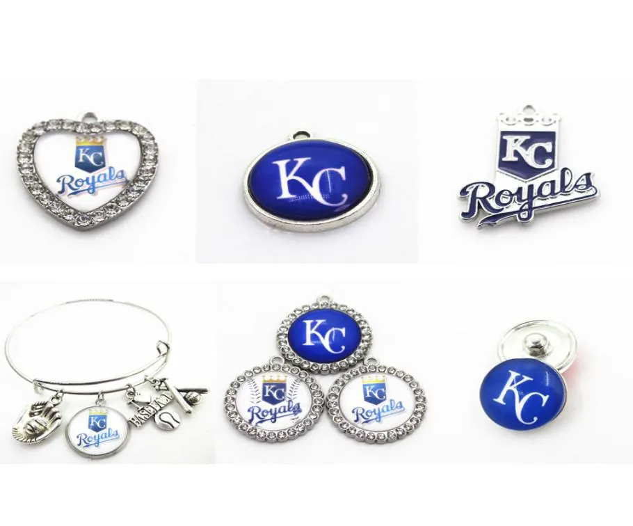 Amerykańska drużyna baseballowa Kansas Charms Royals Dangle Charms Sports DIY Bransoletka naszyjnik wisiorek wisidarka wisząca urok 3496497