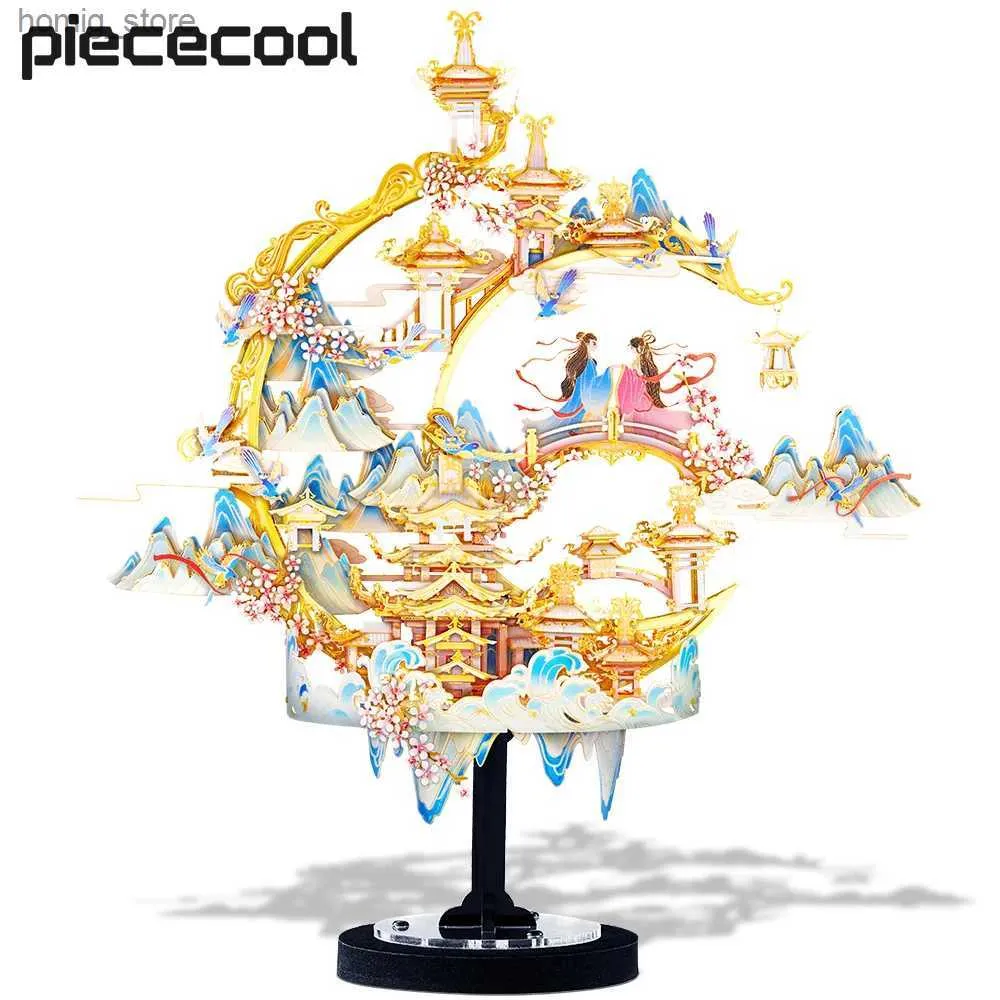 3D Puzzles Piececool Model Building Sats the Moon Rose Puzzle 3D Metal DIY Toys Gifts For Valentines Day Assembly Jigsaw Brain Teaser Y240415