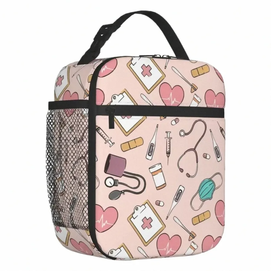 Sac à lunch isolée infirmière drôle pour pique-nique extérieur infirmière fuite fuite thermique refroidisseur bento box femmes enfants m2y0 #