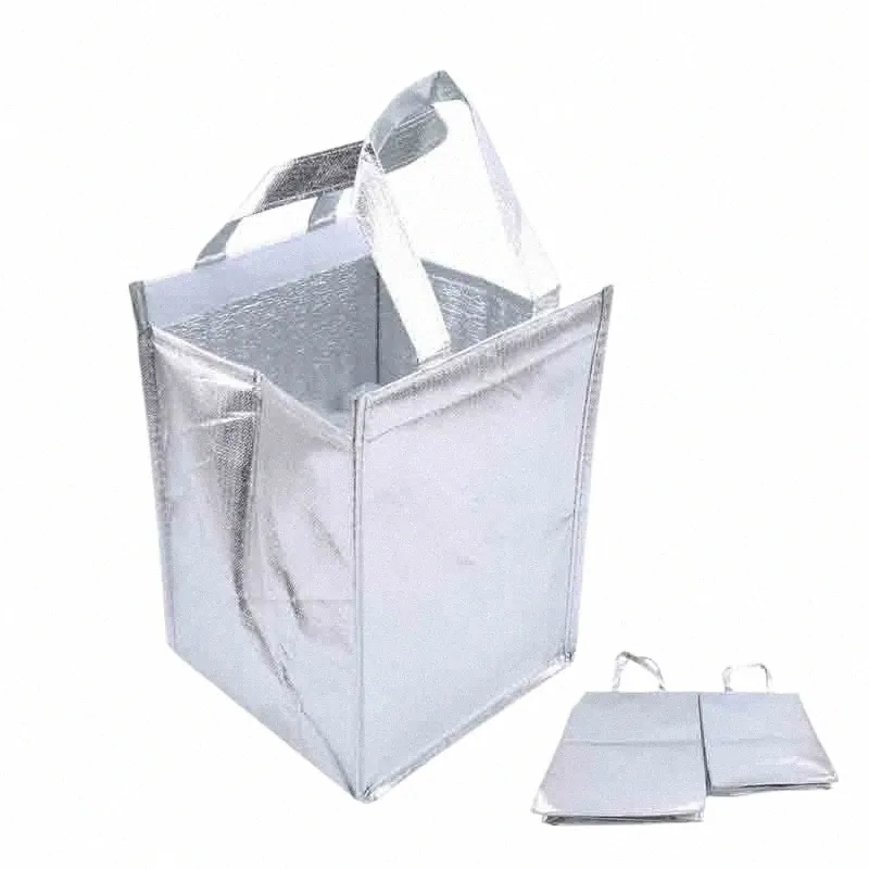 1PCS Sac de rangement de glace en papier d'aluminium Sac thermique de plage isolée Sac thermique durable Sac de pique-nique de refroidisseur pliable A1WJ #