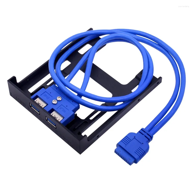 Computerkabel 2 Anschlüsse USB 3.0 Frontplatte Diskettenscheibe 20 Pin USB3.0 Hub Expansion Kabeladapter Kunststoffhalter für PC -Desktop