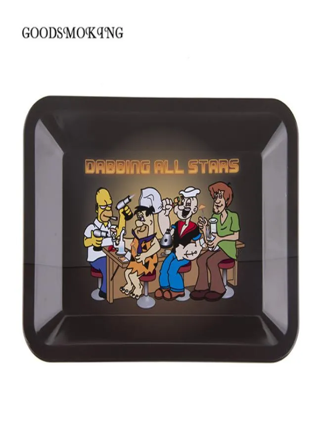 Rolling Tray Dabbing All Stars -brickor med liten storlek Metal Cartoon Tray Pallet för rökningstillbehör7523350