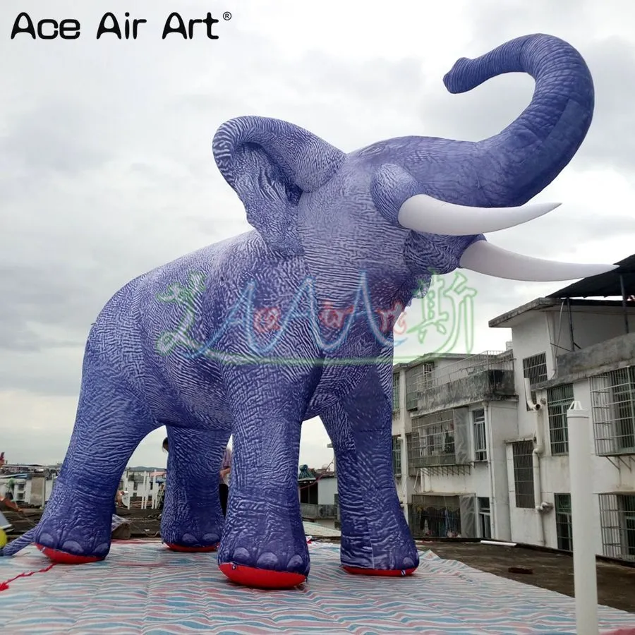 Hurtownia 6 mh (20 stóp) z dostosowanym gigantycznym modelem zwierząt dmuchawczych Model słoni pełny druk słonia loxodonta afaryczna na sprzedaż