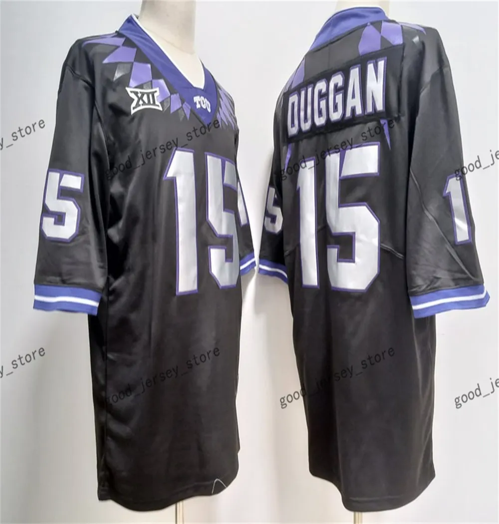 Custom TCU Rogned Frogs Футбол Джерси TCU Jersey #15 Max Duggan 2024 Новый стиль