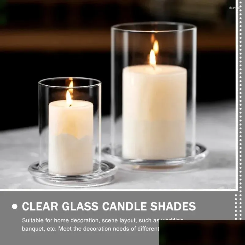 Candle Holders Shade Holder Windproof Protectors Open Glass Er High Borosilicate Supplies Pillar Pumpkin Decorations Drop Delivery H Dhwe6
