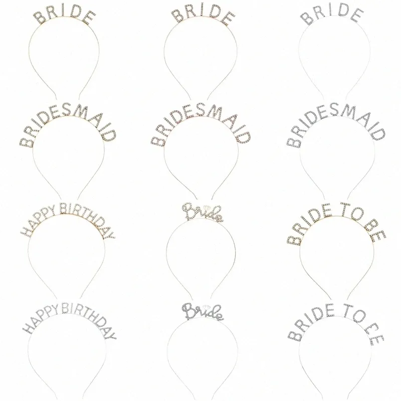 Alphabet Hair Bands Birthday Bride Masquerade Bridal Headsh Femme Alloy Hair Acnits Hair Bijoux Headwear Gift A1WB #