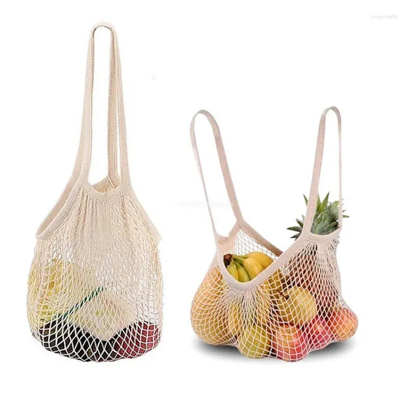 Stume da stoccaggio 3 colori Shopping Shopping Mesh Net Borse Reusibile Fruit Fruit Ortable Borsa per la drogheria per drogheria