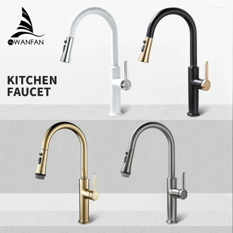 Kitchen Faucets Premium White Pull Out Faucet - High-Quality Cross-Border Selling | Affordable Swivel 360 Degree Water Mixer Tap 866119