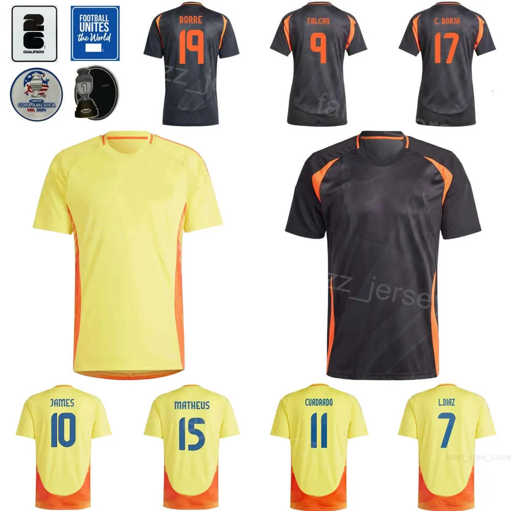 Men Soccer Colômbia 11 Jhon Arias Jersey 24/25 Seleção Nacional 10 James Rodriguez 23 Yaser Asprilla 2 Carlos Cuesta 9 Jhon Cordoba Futebol Cirche Kits Copa América